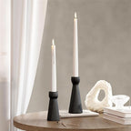 Taper Candle Holders for Candlesticks Ceramic Candle Stick Candle Holder- Set of 2 Decorative Candle Stand for Wedding Decor,Dinner Party and Table Centerpieces,Housewarming Gift Black
