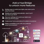 Philips Hue Smart LED A19 Bulb, White & Color Ambiance, E26 Base, 7.2W, Full Spectrum Light 1000K-20000K, 810 Lumens, Dimmable, Works with Alexa, Google,& Apple Home, 3pk