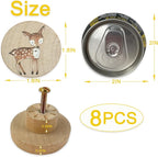 Animal Wood Dresser Cabinet Drawer Knobs Round Unique Decorative Wooden Drawer Knobs for Kids Cabinets (8, Log Color)