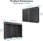 VIPEK V5C Heavy Duty Covered Clothes Rack Portable Closet Rack, Black Metal Clothing Rack with Black Upgarded Polyester Cover, Adjustable Custom Freestanding Closet Wardrobe, Max Load 800LBS