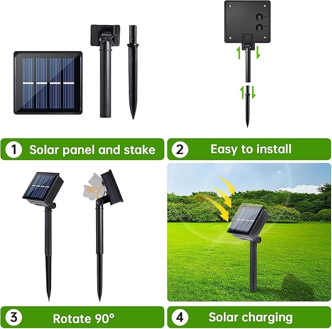 2 Pack Solar LED Strip Lights Outdoor Waterproof 19.6FT 180 LED Solar Powered Rope Light Cuttable 8 Modes for Outside, Garden, Patio, Deck, Fence, Pathway, Stair, Poolside, Halloween, 6000K White