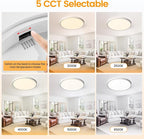 TALOYA Ceiling Light,4 Pack,12 Inch,20W,5 Color Selectable White Flush Mount Ceiling Light for Bedroom,Kitchen,Living Room,Hallway,Laundry