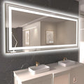 LED Bathroom Mirror, 84"X32" with Front and Backlit, Anti-Fog, Large Bathroom Vanity Mirror for Wall, Memory Function, Stepless Dimmable, Tempered Glass (Horizontal/Vertical)