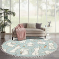 Round Rugs Cute Bunny Carrot Collection Hand Drawn Boho Area Rug Linen and Cotton Carpet Meditation Rug Washable Hallway Runner Mat Accent Rug for Bedroom Bathroom 6ft