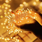Minetom Fairy Lights Plug in, 23Ft 400LED Firecracker Firefly Lights with Remote, Waterproof Copper Wire Cluster String Lights for Ceiling Bedroom Window Christmas Tree Decoration, Warm White