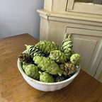 Hillhouse Naturals Cedar & Pine 8oz Potpourri Green Pine Cones. Our Potpourri Combines The Fresh Scent of Pine with a Subtle hint of Cedar and Citrus Peel. Made in The USA.
