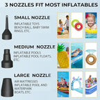 Jasonwell Electric Air Pump Portable Quick-Fill AC DC Inflator Deflator Pump for Air Mattress Inflatables Pool Floats Water Toy Raft Bed Boat Pool Toy with Nozzles 110-240 V
