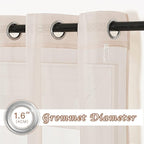 NICETOWN Sheer Taupe Curtains for Bedroom 120 inches Long, Grommet Elegant Voile Sheer Window Treatment Airy & Lightweight Elegant Drape for Living Room, W54 x L120, 2 Panels