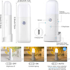 YELKO Motion Sensor Night Lights, Rechargeable nightlights Battery Operated, Dimmable Table lamp with 5 Levels Brightness Adjustable, Cordless Dimmable LED Nursery Night Lights for Home(Cool White)