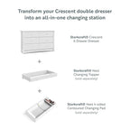 Storkcraft Crescent 6-Drawer Dresser (White) – GREENGUARD Gold Certified, White Dresser for Bedroom, Kids & Nursery Storage Chest, Safety Interlocking Drawers, Pre-Installed Tracks, Kids Chest