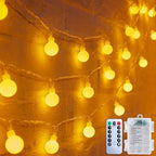Minetom Battery Operated String Lights, 21FT 60 LED Globe Fairy Lights with Remote, Waterproof Twinkle Lights for Indoor Outdoor Bedroom Classroom Dorm Camping Canopy Wedding Xmas Decor, Warm White