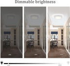 LED Ceiling Light,Auffel Minimalist Modern 11-Inch Surface Flush Mount Light Fixture Glass 4000K Daylight White Lamp 1980LM K9 Crystal Chandelier Lighting for Kitchen,Bathroom,Bedroom,Hallway