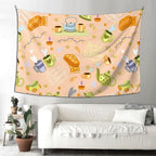 Pevtufa Tapestry 90x60in Scandinavian Style Hygge Print Tapestries For Bedroom Living Room Dorm Decor