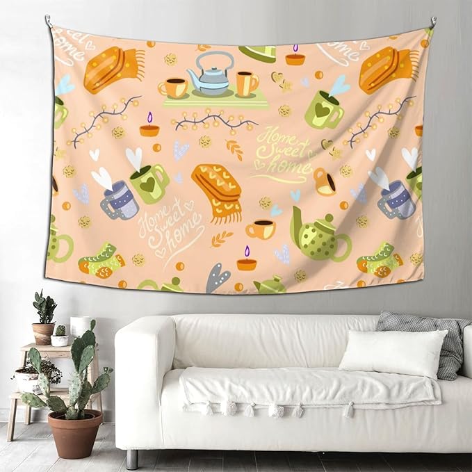 Pevtufa Tapestry 90x60in Scandinavian Style Hygge Print Tapestries For Bedroom Living Room Dorm Decor