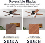Prominence Home Alvina Traditional 42 Inch Ceiling Fan with Light, LED Flush Mount Ceiling Fan, Indoor Fan with 5 Blades, Light Cherry and Maple Brown Blade Finish Options, Bronze (50860-01)