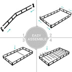 Twin Box Spring - 4 Inch High Profile Box Spring for Twin Bed, Sturdy Metal Frame Mattress Foundation, Easy Assembly, Quiet & Noise-Free