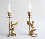 Mouse Reading Taper Candle Holders, Creative Animal Candlestick Holders, Centerpiece Table Decorative Candlelight, Dinner Metal Candle Stand, Home Decor…