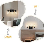 Black Bathroom Vanity Light Fixtures Over Mirror 3-Light Wall Sconce Lamp Lighting Fixtures