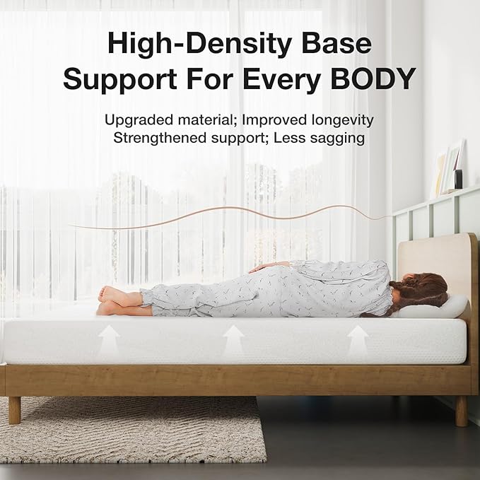 Novilla 6 Inch Queen Size Foam Mattress, Gel Memory Foam Mattress for Cooling Night Sleep & Pressure Relief, CertiPUR-US Certified