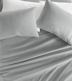 Linen Market Double-Brushed Microfiber Queen Sheet Set 4 Piece – Oeko-TEX Certified Ultra Soft & Wrinkle-Free - 16" Deep Pocket Sheets - Easy Care Queen Size - Light Gray