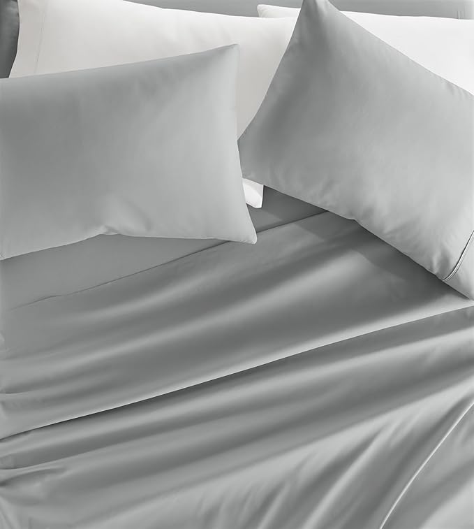 Linen Market Double-Brushed Microfiber Twin XL Sheet Set 3 Piece – Oeko-TEX Certified Ultra Soft & Wrinkle-Free - 16" Deep Pocket Sheets - Easy Care Twin XL Size - Light Gray