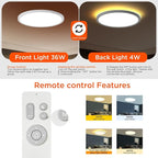 TALOYA Flush Mount Ceiling Light with Remote,3000K-6500K Adjustable,2000K Nightlight,12 Inch, Led Low Profile Ceiling Lights for Bedroom, Living Room, Kitchen, White