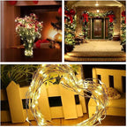 Decute 300LED Christmas Tree String Lights 99FT Silver Wire Warm White Dimmable with Remote Control, UL Cerficated Plug in Fairy Lights Decorative for Party Wedding Indoor Outdoor