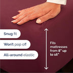 Queen 6 Piece Sheet Set - Comfy Breathable & Cooling - Ultra-Soft Hotel Luxury Bedding Set with 8-16 Inch Deep Pockets - 1 Flat & 1 Fitted Sheet & 4 Pillowcases - Wrinkle Free & Easy Care - Burgundy