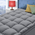 Queen Size Mattress Topper for Back Pain, Cooling Extra Thick Mattress Pad Cover with 8-21 inch Deep Pocket, Plush Pillow Top Mattress Topper Overfilled with Down Alternative, Queen Size, Dark Grey