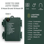 KOUQIYA Battery Operated Christmas Lights, 2 Set of 17ft 50 LED Mini String Light with Auto-Timer 8 Modes Waterproof Tree Lights (Multicolor, 50 LEDs x 2 Pack)