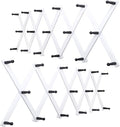 WEBI Accordion Wall Hanger,Expandable Wooden Hat Rack for Wall Mounted Coat Rack,Accordion Hat Hooks Holder for Baseball Caps,17 Peg Hooks,Black on White,2 Packs