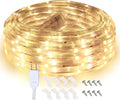 LED Rope Lights, 16.4ft Waterproof Strip Light, 3000K Soft White, Flexible Indoor Outdoor Decorative Lighting for Home Christmas Holiday Garden Patio Party