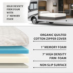 Foamma 7" x 39" x 75" Camper/RV Travel Gel Memory Foam Bunk Mattress, Organic Cotton Cover, Made in USA, Comfortable, Travel Trailer, CertiPUR-US Certified Foam