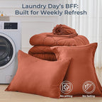 HEVUMYI Burnt Orange Twin Comforter Set - 5-Piece All Season Bed in a Bag Twin, Ultra Soft Bedding Set with Comforter, Flat Sheet, Fitted Sheet, Pillowcases, Pillow Shams