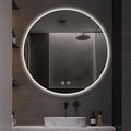 Niccy Round Led Mirror for Bathroom, 30" Circle Frameless Backlit Mirror wiht Light, Anti-Fog, 3 Colors, Waterproof, Memory Function