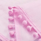 Treatmentex Pink Sheer Curtains for Girls-Room 108inch Long Window Drapes with Cute Pom Pom Design for Salson Party Ceremony Birthday Décor 52" w X 2 Pack