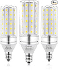 E12 LED Corn Light Bulb, 12W Equivalent 100W, 1200 Lumen Daylight 5000K, Non-Dimmable Candelabra Base Chandelier Light Bulbs, Pack of 3