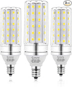 E12 LED Corn Light Bulb, 12W Equivalent 100W, 1200 Lumen Daylight 5000K, Non-Dimmable Candelabra Base Chandelier Light Bulbs, Pack of 3