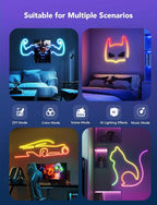 Govee RGBIC Neon Lights, LED Smart Neon Rope Light 2 Works with Matter, Alexa, Google Assistant, Custom DIY Neon Strip Lights for Bedroom and Wall Decor, Softer Material, 16.4ft, White