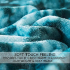 Fuzzy Throw Blanket Travel Size - Teal, Soft and Comfy, Plush and Furry Faux Fur, Reversible Throw Blankets for Sofa and Bed, 50x60 Inches,Teal