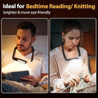 Neck Reading Light Book Lovers Gifts,Rechargeable Book Light for Reading at Night in Bed Reading Accessories, Crochet Accessories Knitting Gifts for Mom Christmas Stocking Stuffers for Men Women