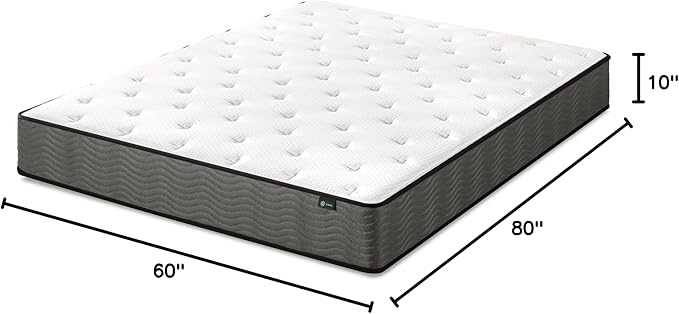 ZINUS 10 Inch True Support Hybrid Mattress [New Version], Queen, Fiberglass Free, Medium Feel, Motion Isolation, Certified Safe Foams & Fabric, Mattress in A Box