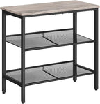 HOOBRO Side Table, 3-Tier Narrow End Table, Nightstand with 2 Flat or Slant Adjustable Shelves for Small Spaces, Hallway, Living Room, Bedroom, Sturdy, Easy Assembly, Greige and Black BG23BZ01G1