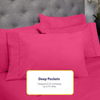 King Size Bed Sheets - 6 Piece 1500 Supreme Collection Fine Brushed Microfiber Deep Pocket King Sheet Set Bedding - 2 Extra Pillow Cases, Great Value, King, Fuschia