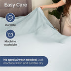 Queen Sheets Set 6 Piece - Bed Sheets Queen Size - Soft Hotel Luxury Bedding - Cooling, Comfy & Breathable - 1 Flat, 1 Fitted & 4 Pillowcases w/ Deep Pockets - Wrinkle Resistant & Fade Free - Ice Blue