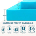 Airensky Memory Foam Mattress Topper Queen, Cooling Gel Infused High Density Topper with Removable Washable Cover, Bed Topper for Pressure Relief Back Pain, CertiPUR-US Certified, 3 Inch, 60"x80"