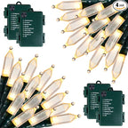 Battery Operated Christmas Lights 4 Pack 20 LED Mini String Lights with 8 Modes Waterproof Tree Lights for Xmas Outdoor Indoor Holiday Party Garden Decor, Warm White