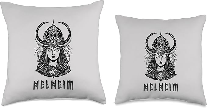 Nordic Vikings Legends Old Norse Mythology Gods Nordic Scandinavian Legends Old Norse Mythology Gods Helheim Throw Pillow, 16x16, Multicolor