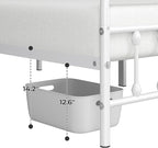 Yaheetech Classic Metal Platform Bed Frame Mattress Foundation with Victorian Style Iron-Art Headboard/Footboard/Under Bed Storage/No Box Spring Needed/Twin Size White