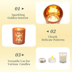 Hewory Thanksgiving Votive Candle Holders: Fall Glass Tea Light Candle Holder Set of 12, Thanksgiving Table Decorations Centerpieces for Dinner Table Fireplace Mantle Fall Decorations for Home Party